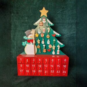 Festive Advent Calendar with Snowman and Tree
